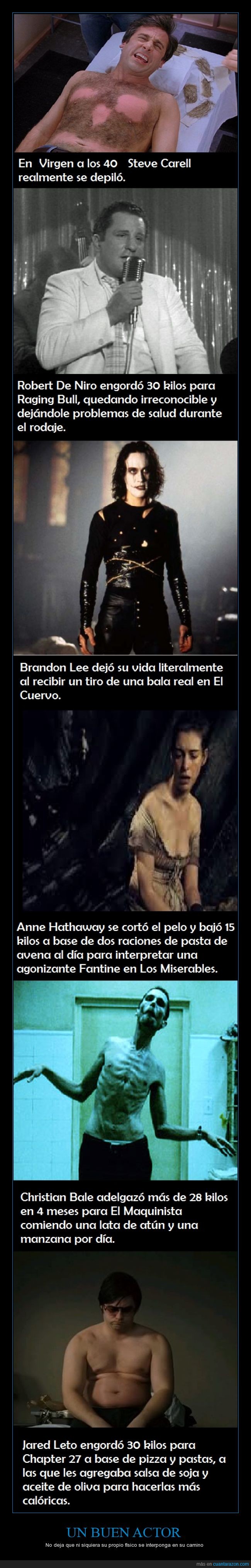 Pelicula,Actores,Actrices,Cuerpo,Fisico,Jared Leto,robert deniro,Christian Bale,Anne Hathaway,Brendon Lee,Steve Carrell,peso,dolor